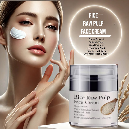 Reiscreme für das Gesicht, Reispulpe Gesichtscreme, Feuchtigkeitscreme mit Reisextrakt für die Haut, Verkleinerung der Poren, Anti-Aging