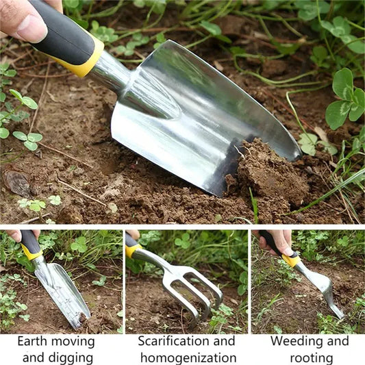 Aluminiumlegierung Werkzeugset – Garten-Schaufel, breite Schaufel, Hand-Hacke, Pflanzenwerkzeug zum Graben und Unkrautjäten