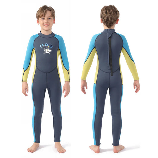 Kinder Neopren-Schwimmanzug – Warm & Wasserdicht | Einteiler mit langen Ärmeln für Herbst & Winter