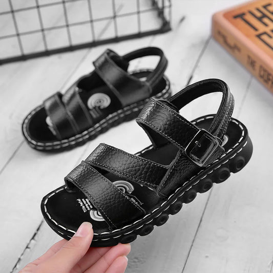 Neue Stil 2025, Sommer Kinder Sandalen Mode Turnschuhe Leichte, Nicht-slip Weichen Boden PU Leder Jungen Bequeme Schuhe