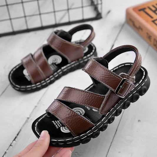 Neue Stil 2025, Sommer Kinder Sandalen Mode Turnschuhe Leichte, Nicht-slip Weichen Boden PU Leder Jungen Bequeme Schuhe