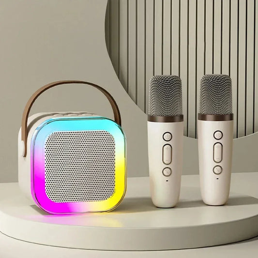 K12 Karaoke Maschine – Tragbares Bluetooth 5.3 PA Lautsprechersystem mit 1-2 kabellosen Mikrofonen für Home Karaoke und Geschenke für Kinder