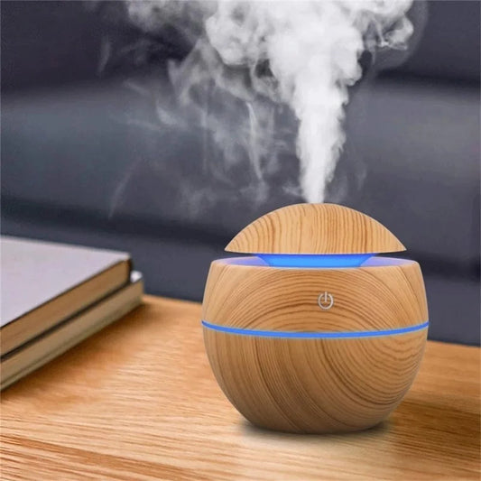 Elektrischer Luftbefeuchter – Aroma Diffuser aus Holz, Ultraschall-Luftbefeuchter für Schlafzimmer mit ätherischen Ölen und Kaltnebel