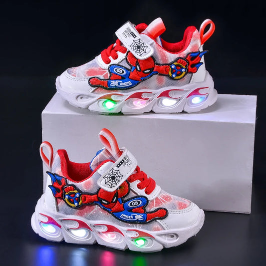 Disney Mode Spiderman Baby Jungen Turnschuhe Frühling/herbst kinder Schuhe Beleuchtete Sneaker Trendy Kinder Jungen Sport Casual Schuhe