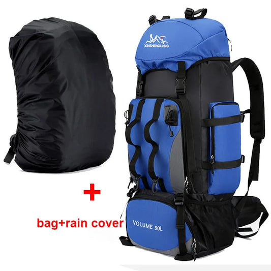 90L Wasserdicht Wandern Camping Rucksack Trekking Tasche Rucksack Große Kapazität Reise Outdoor Sport Taschen Camping Ausrüstung Männer