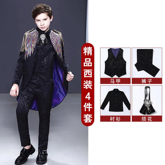 Formelle Kleidung für Jungen, kleines Anzugset für Kinder, Rezitation, Solo-Gesang, Modenschau, kleiner Gastgeber, Klavieraufführung, Frack