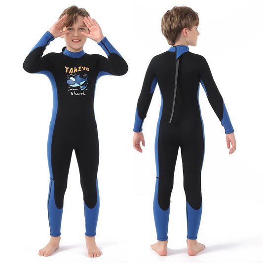 Kinder Neopren-Schwimmanzug – Warm & Wasserdicht | Einteiler mit langen Ärmeln für Herbst & Winter