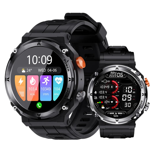 NEUE Militär Smart Uhr Männer Bluetooth Anruf Fitness Tracker 5ATM Wasserdichte Sport Handgelenk Smartwatch für iPhone Android Telefon 2024