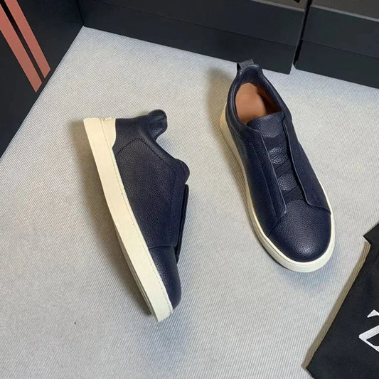 2025, Herrenschuhe aus der Fabrik, Oberschicht aus Rindsleder, atmungsaktiv, Sommer-Freizeitschuhe, luxuriöses Hirschleder-Board, vielseitig einsetzbar