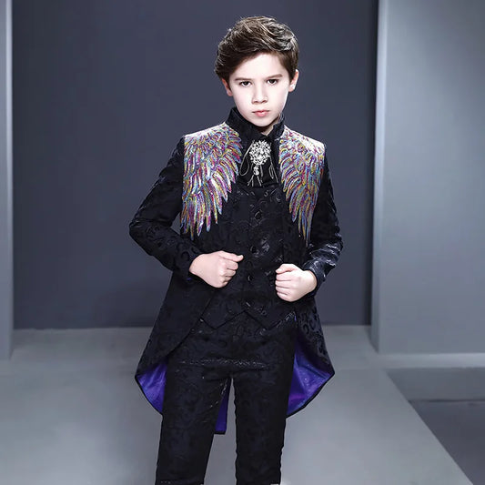 Formelle Kleidung für Jungen, kleines Anzugset für Kinder, Rezitation, Solo-Gesang, Modenschau, kleiner Gastgeber, Klavieraufführung, Frack