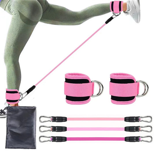 Resistance Band Set – Workout Fitness Equipment mit Knöchelriemen, Elastische Fitnessbänder für Zuhause, Gym und Yoga für Männer und Frauen