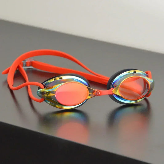 Race  Swimming Goggles Colorful Anti-fog Waterproof Optical Glasses Competive Swim Mask with replaceable nose bridge frames
