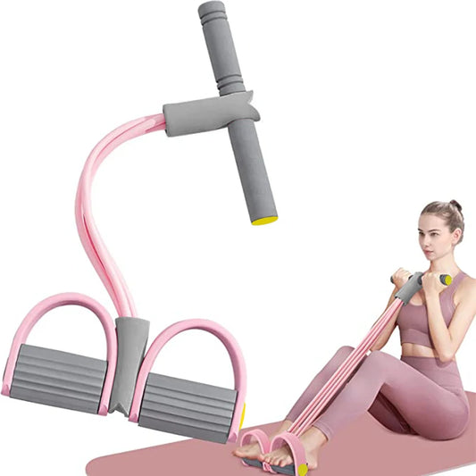 Resistance Bands 4-Tube Yoga Pedal Puller – Elastisches Widerstandsband für Fitnessübungen, Training von Bauch, Taille, Armen und Hüften