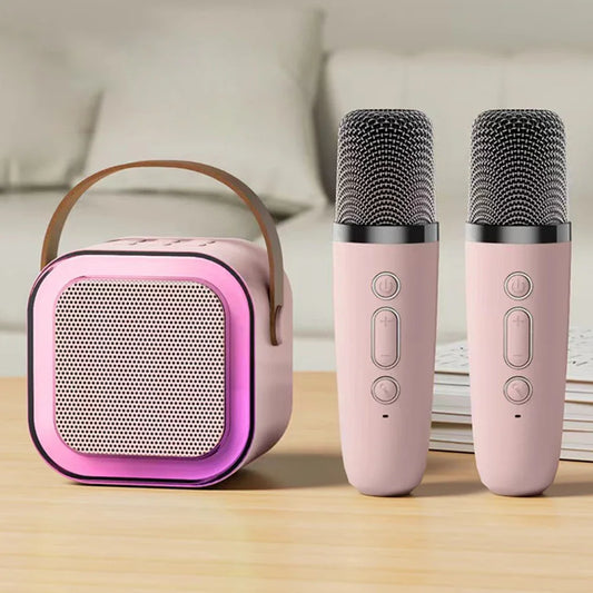 K12 Karaoke Maschine – Tragbares Bluetooth 5.3 PA Lautsprechersystem mit 1-2 kabellosen Mikrofonen für Home Karaoke und Geschenke für Kinder