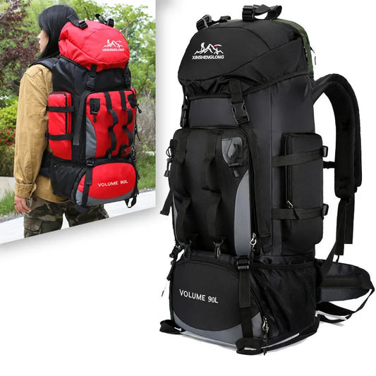 90L Wasserdicht Wandern Camping Rucksack Trekking Tasche Rucksack Große Kapazität Reise Outdoor Sport Taschen Camping Ausrüstung Männer