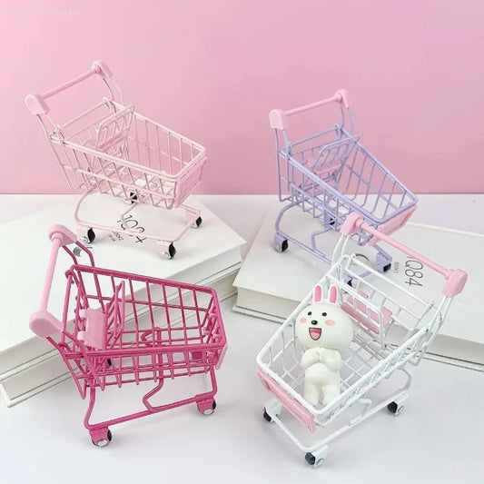 Miniatur-Einkaufswagen im Maßstab 1:48 – Deko- & Spielwagen aus Metall | Retro Shopping Cart für Schreibtisch, Puppenhaus & Kinderzimmer