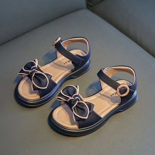 Mädchen Fliege Sandalen süße Prinzessin klassische einfache Sommer neue Kinder Sandalen für Mädchen Outdoor Strands chuhe niedlichen Bogen knoten