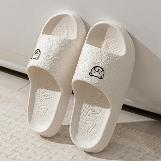 ASIFN Damen Hausschuhe – Rutschfeste Badezimmer-Slipper mit Tierdruck, EVA-Innensohle und Flachem Absatz für den Sommer