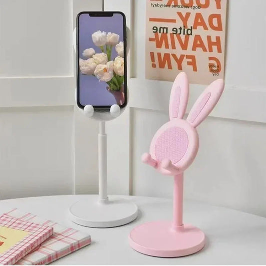Kartonhase Schreibtisch Handyhalterung, Smartphone & Tablet Ständer, Verstellbarer Teleskop-Hebeständer, Lazy Bracket