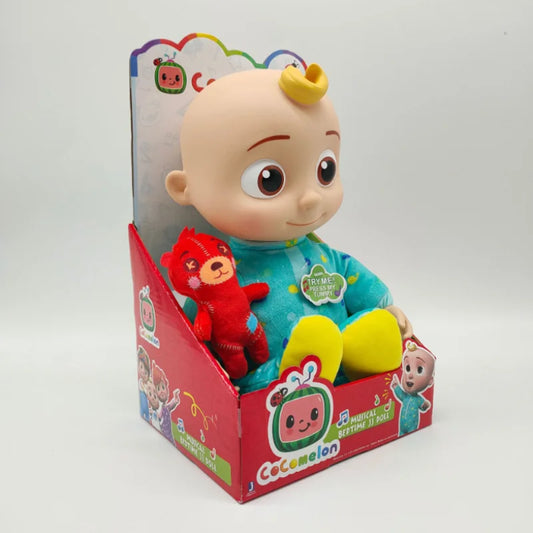 Cocomelon JoJo Musik-Puppe – Singende Kuschelpuppe mit Musikbox (7 Melodien) | 25 cm Plüschfigur für Kinder