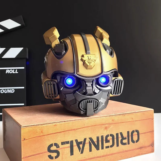 Original Transformers Bluetooth-Lautsprecher Bumblebee Head Bluetooth-LautsprecherDual-LautsprecherLED Light Heavy BassGeeignet,TF,FM-Radio