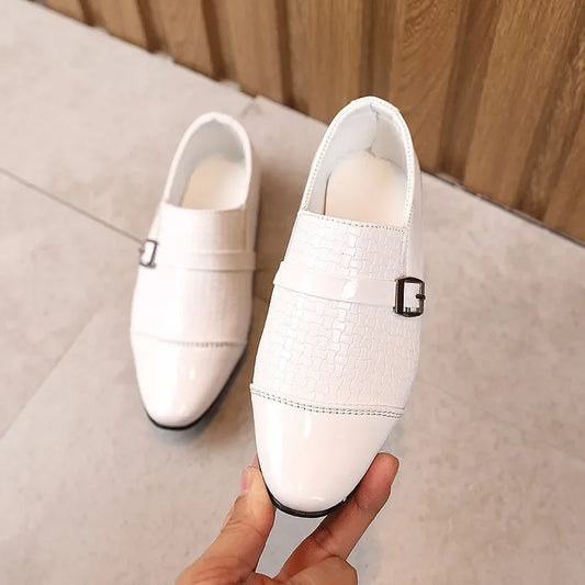 Kinderschuhe Mode Leder Kinder Studenten Soft Bottom Performance Schuhe Jungen Slipper Slipper Slip-On Kleinkind Party Kleid Schuhe neu