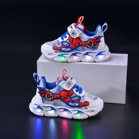 Disney Mode Spiderman Baby Jungen Turnschuhe Frühling/herbst kinder Schuhe Beleuchtete Sneaker Trendy Kinder Jungen Sport Casual Schuhe