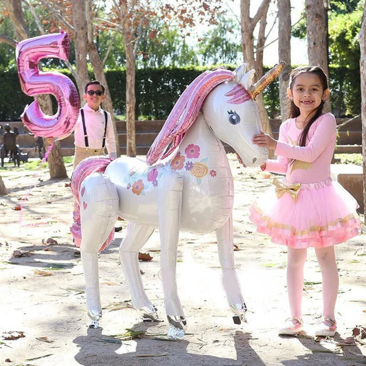 3D Einhorn-Deko-Ballon – Kinderparty- & Event-Deko | Zauberhafte Ballonfigur für Geburtstage, Baby Showers & Feste
