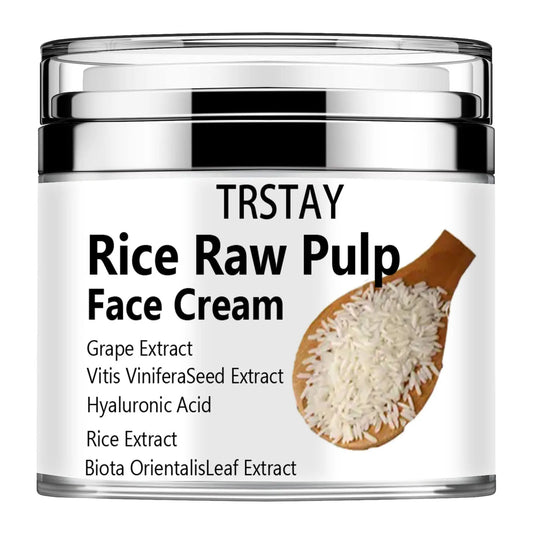 Reiscreme für das Gesicht, Reispulpe Gesichtscreme, Feuchtigkeitscreme mit Reisextrakt für die Haut, Verkleinerung der Poren, Anti-Aging