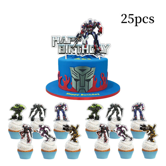Transformation Kuchen Topper Geburtstag Dekor Hummel Kuchen Dekor Flagge Baby Dusche Optimus Backen DIY Liefert Kind Jungen Gefälligkeiten Geschenk