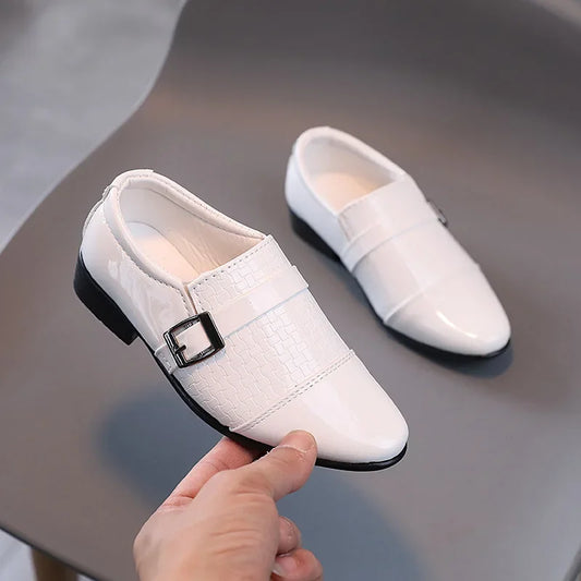 Kinderschuhe Mode Leder Kinder Studenten Soft Bottom Performance Schuhe Jungen Slipper Slipper Slip-On Kleinkind Party Kleid Schuhe neu