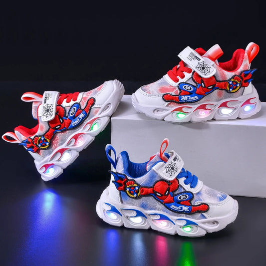 Disney Mode Spiderman Baby Jungen Turnschuhe Frühling/herbst kinder Schuhe Beleuchtete Sneaker Trendy Kinder Jungen Sport Casual Schuhe