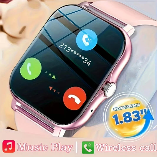 1,83'' Sport Smart Uhr Fitness Uhr Gesundheit Monitor Wasserdichte Smartwatch Drahtlose Anruf Uhren für Männer Frauen IOS Xiaomi 2024