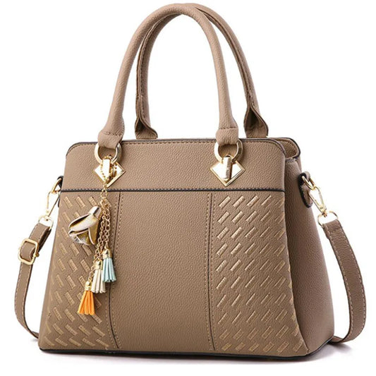Yogodlns Damen Handtasche | Premium Schultertasche mit Stickerei | Elegante Umhängetasche aus hochwertigem PU-Leder