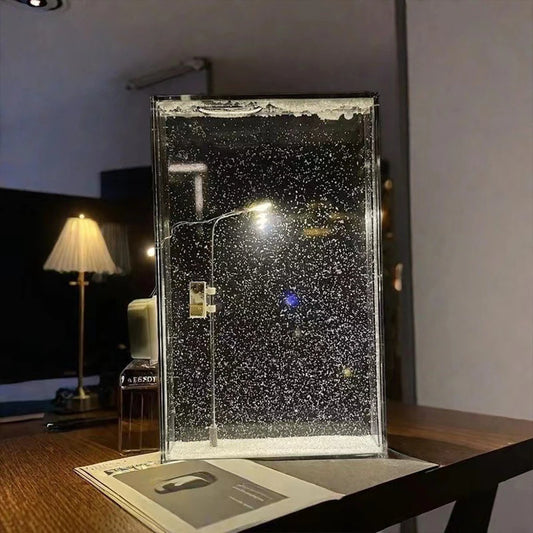 Fortgeschrittenes DIY Snowy Night Flow Ma Nachtlicht, Schneeszene Straßenlicht, Handgemachtes Materialset, Geburtstagsgeschenk für Kinder