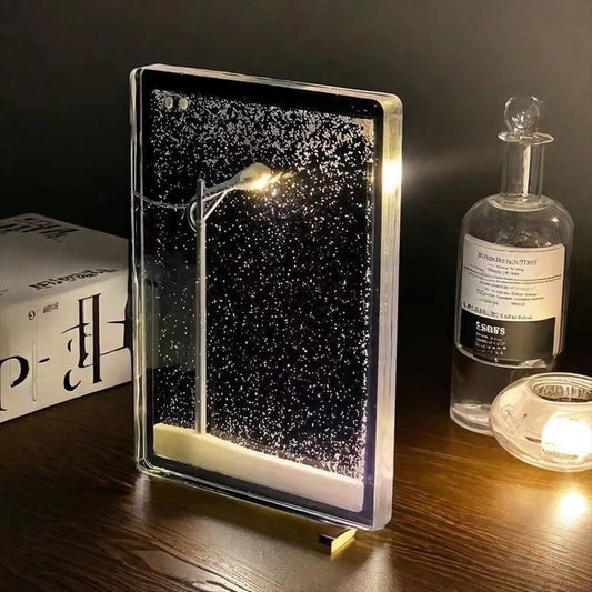 Fortgeschrittenes DIY Snowy Night Flow Ma Nachtlicht, Schneeszene Straßenlicht, Handgemachtes Materialset, Geburtstagsgeschenk für Kinder